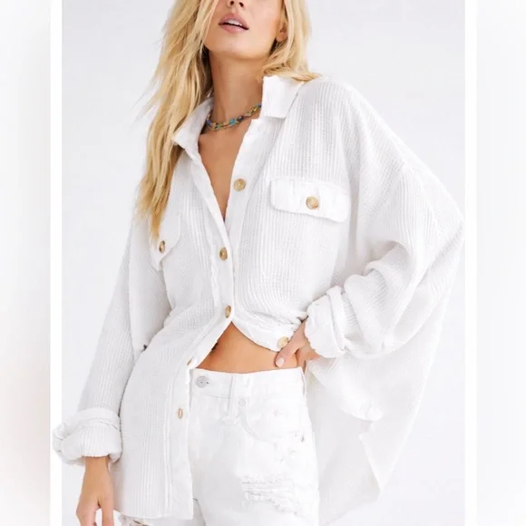Free People FP One Scout Oversized Waffle Knit Jacket